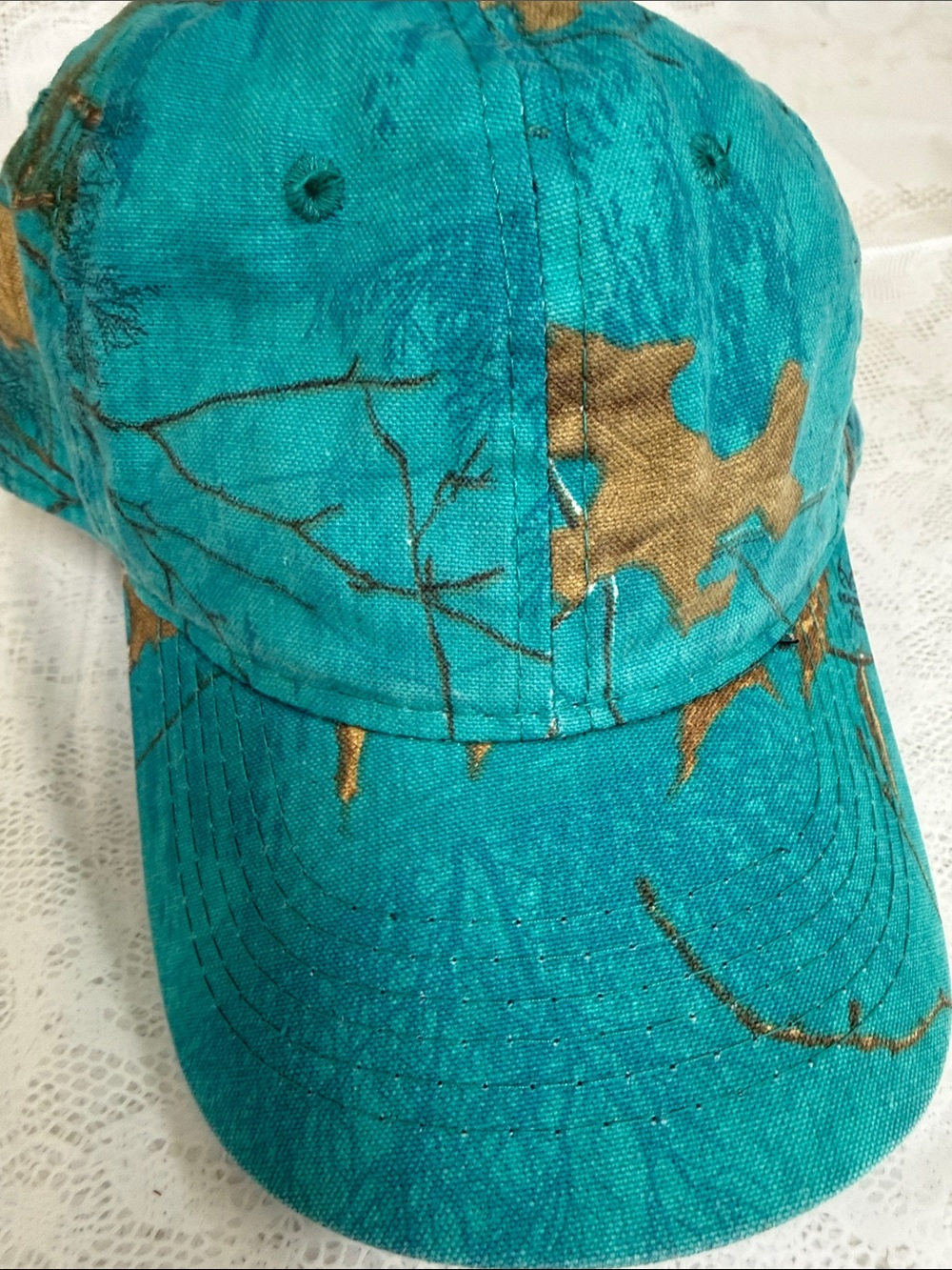 Signature Teal and Brown Camouflage Baseball Cap